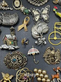 Lot Of Vintage Antique Pin Brooch Brooches Pinback Rhinestone