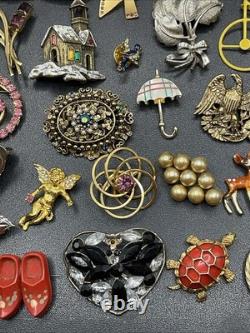 Lot Of Vintage Antique Pin Brooch Brooches Pinback Rhinestone
