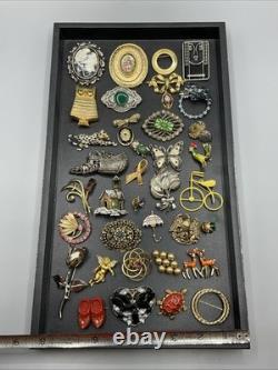 Lot Of Vintage Antique Pin Brooch Brooches Pinback Rhinestone