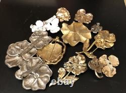 Lot of 12 Vintage Flower Pins Brooches Pansy Pansies (lot2)