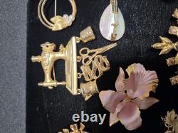 Lot of 25 Vintage Jewelry Brooches Most Signed Cerrito Krement And More
