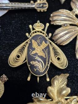 Lot of 25 Vintage Jewelry Brooches Most Signed Cerrito Krement And More