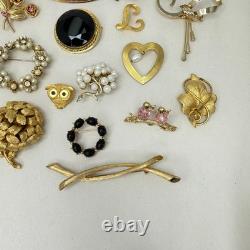 Lot of 29 Vintage Brooches Rhinestone Enamel Emmons Kramer Mamselle