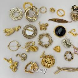 Lot of 29 Vintage Brooches Rhinestone Enamel Emmons Kramer Mamselle