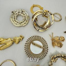 Lot of 29 Vintage Brooches Rhinestone Enamel Emmons Kramer Mamselle
