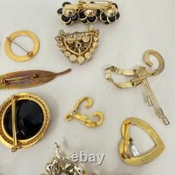 Lot of 29 Vintage Brooches Rhinestone Enamel Emmons Kramer Mamselle