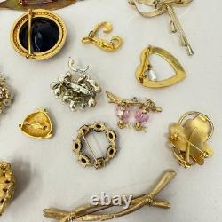 Lot of 29 Vintage Brooches Rhinestone Enamel Emmons Kramer Mamselle
