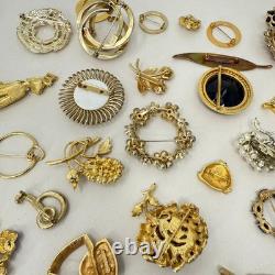 Lot of 29 Vintage Brooches Rhinestone Enamel Emmons Kramer Mamselle