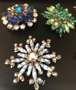 Lot of 5 Vintage Riveted Brooch Pins (lot R1)