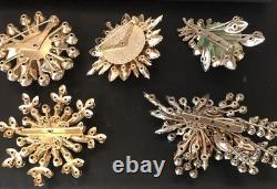 Lot of 5 Vintage Riveted Brooch Pins (lot R1)