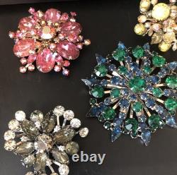 Lot of 5 Vintage Riveted Brooch Pins (lot R3)