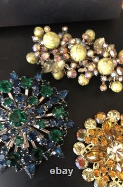 Lot of 5 Vintage Riveted Brooch Pins (lot R3)