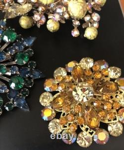 Lot of 5 Vintage Riveted Brooch Pins (lot R3)