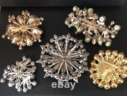 Lot of 5 Vintage Riveted Brooch Pins (lot R3)