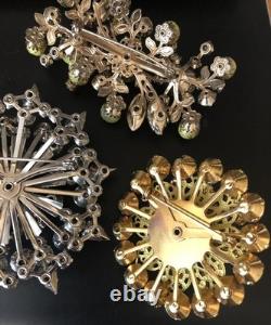 Lot of 5 Vintage Riveted Brooch Pins (lot R3)