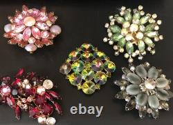 Lot of 5 Vintage Riveted Brooch Pins (lot R4)