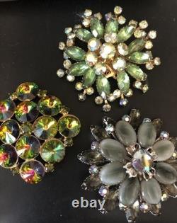 Lot of 5 Vintage Riveted Brooch Pins (lot R4)