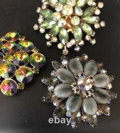 Lot of 5 Vintage Riveted Brooch Pins (lot R4)