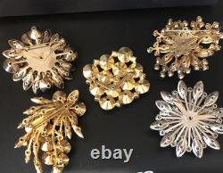 Lot of 5 Vintage Riveted Brooch Pins (lot R4)