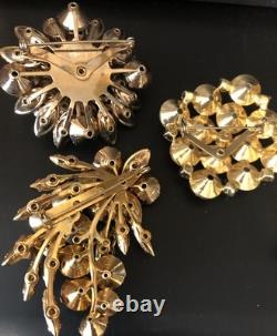 Lot of 5 Vintage Riveted Brooch Pins (lot R4)