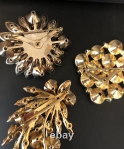 Lot of 5 Vintage Riveted Brooch Pins (lot R4)
