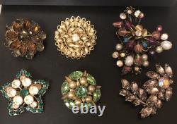 Lot of 6 Vintage Riveted Brooch Pins (lot R10)