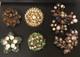 Lot of 6 Vintage Riveted Brooch Pins (lot R10)