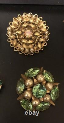 Lot of 6 Vintage Riveted Brooch Pins (lot R10)