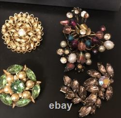 Lot of 6 Vintage Riveted Brooch Pins (lot R10)
