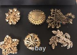 Lot of 6 Vintage Riveted Brooch Pins (lot R10)