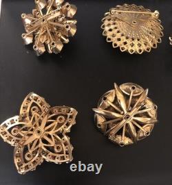 Lot of 6 Vintage Riveted Brooch Pins (lot R10)