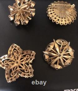 Lot of 6 Vintage Riveted Brooch Pins (lot R10)