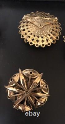 Lot of 6 Vintage Riveted Brooch Pins (lot R10)