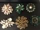Lot of 6 Vintage Riveted Brooch Pins (lot R12)