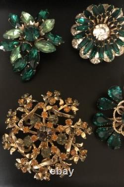 Lot of 6 Vintage Riveted Brooch Pins (lot R12)