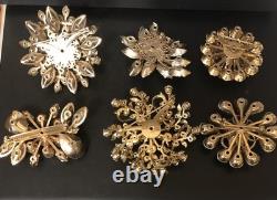 Lot of 6 Vintage Riveted Brooch Pins (lot R12)