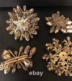 Lot of 6 Vintage Riveted Brooch Pins (lot R12)