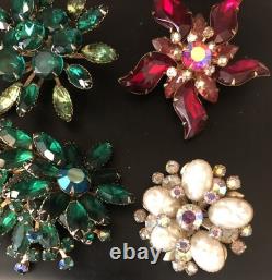 Lot of 6 Vintage Riveted Brooch Pins (lot R2)