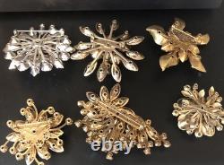 Lot of 6 Vintage Riveted Brooch Pins (lot R2)
