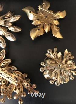 Lot of 6 Vintage Riveted Brooch Pins (lot R2)