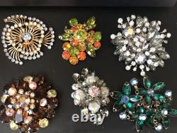 Lot of 6 Vintage Riveted Brooch Pins (lot R5)