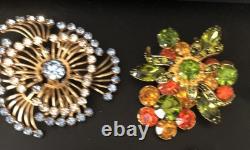 Lot of 6 Vintage Riveted Brooch Pins (lot R5)