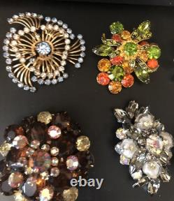 Lot of 6 Vintage Riveted Brooch Pins (lot R5)