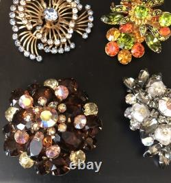 Lot of 6 Vintage Riveted Brooch Pins (lot R5)