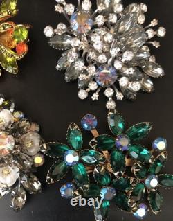 Lot of 6 Vintage Riveted Brooch Pins (lot R5)