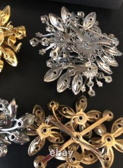 Lot of 6 Vintage Riveted Brooch Pins (lot R5)