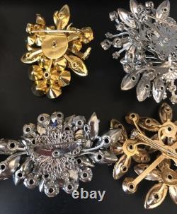 Lot of 6 Vintage Riveted Brooch Pins (lot R5)