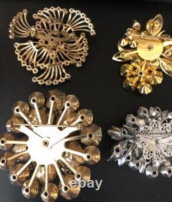 Lot of 6 Vintage Riveted Brooch Pins (lot R5)