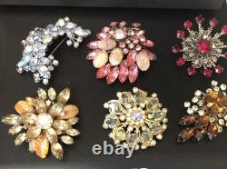 Lot of 6 Vintage Riveted Brooch Pins (lot R6)