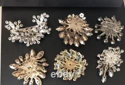 Lot of 6 Vintage Riveted Brooch Pins (lot R6)